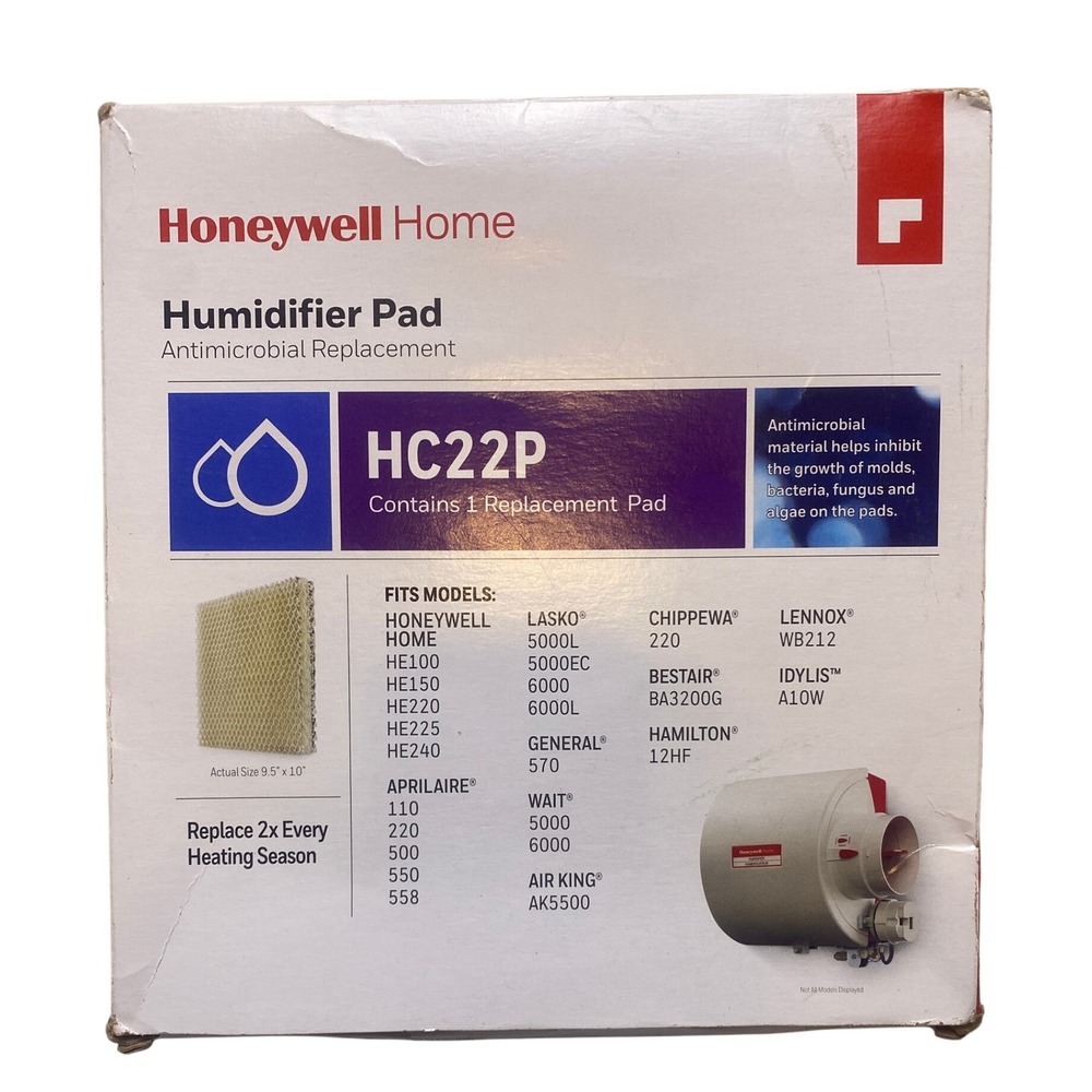 Honeywell Home Humidifier Pad HC22P‎ Antimicrobial Replacement 9.5" x 10"